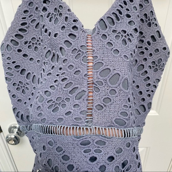 Periwinkle Lace Midi Dress - Picture 8 of 12